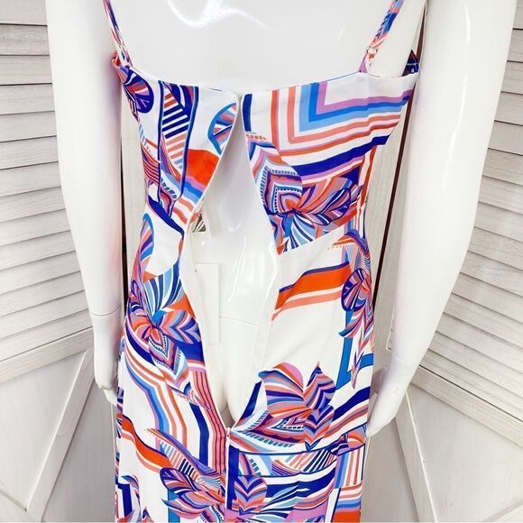 Foxiedox Kai Chiffon Maxi Dress Geometric Floral Stripe Multi Print XS - Picture 9 of 15